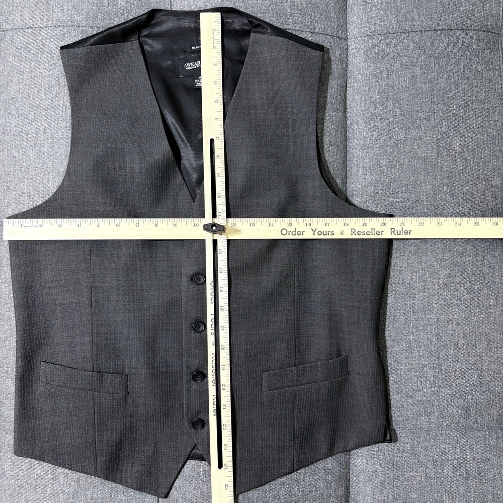 Kenneth Cole Vest Suit Pants Medium Gray Slim Fit Awareness Wool Career Office - Picture 3 of 9